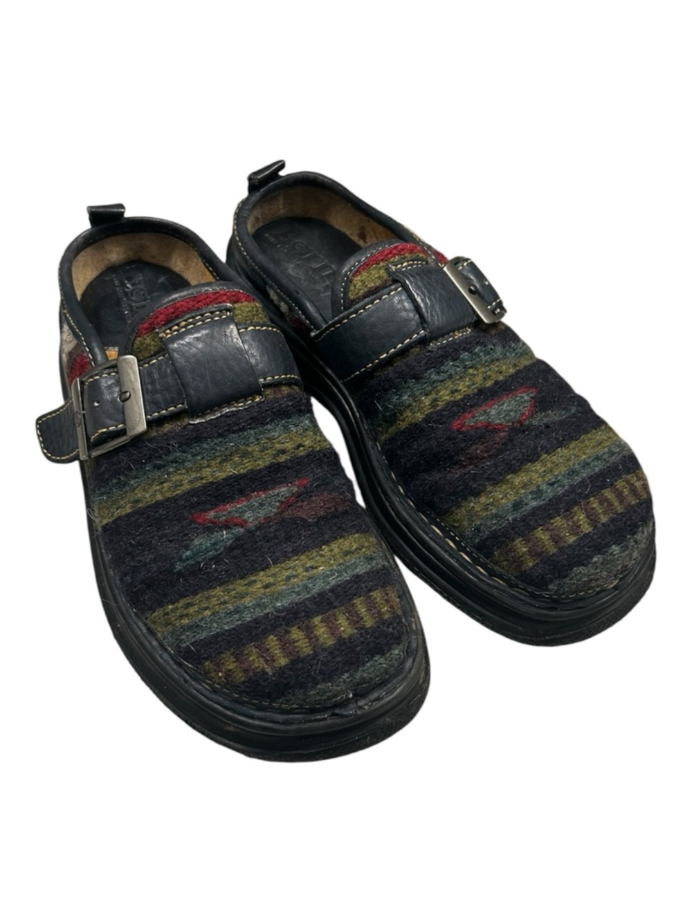 Born Tribal / Aztec wool/leather blanket mules EU size 38